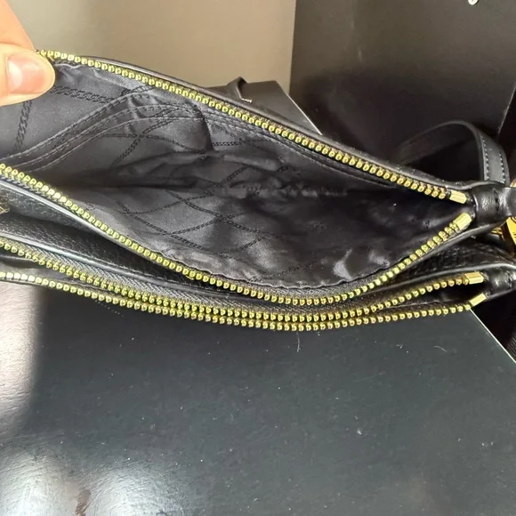 Michael Kors Black Pebbled Leather Pouch - Picture 3 of 5